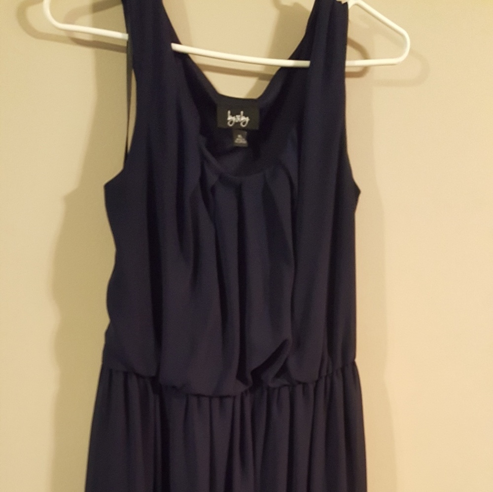 Navy blue chiffon dress